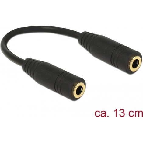 Delock Adaptador de Audio EstÃ©reo con Conector de 3,5 mm hembra con 4 pines  hembra 13 cm