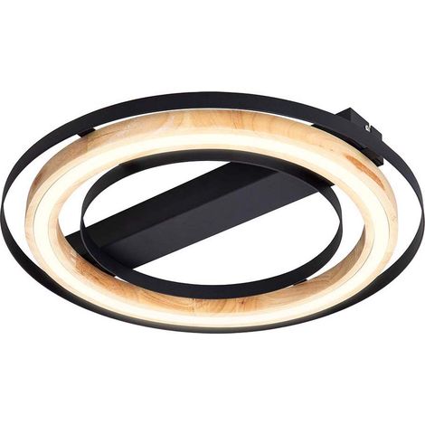 Lampe de plafond Lampe de salon nature Lampe en bambou à intensité variable LED D 46 cm