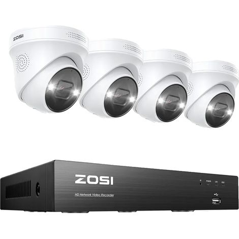 Filiyano-Système de vidéosurveillance, résolution 8 MP, détection de personnes/véhicules par IA, extensible jusqu'à 16 canaux, 2T, 4 caméras 8 MP (1/2)