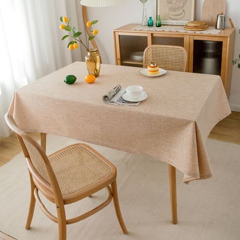 Nappe une pièce (nappe beige imperméable, 90 x 90 cm)