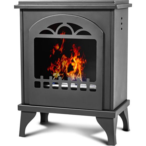 Didone - Camino a bioetanolo da terra freestanding, biocamino da pavimento stile vintage, dimensioni 40x25xH54 cm (1/5)