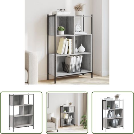 vidaXL Décoration - Bibliothèque sonoma gris 72x28x109 cm bois d'ingénierie (1/5)