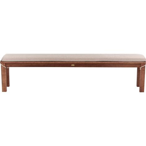 Banco de jardín rústico con cojín de madera de eucalipto 170 cm interior y exterior marrón claro/beige Monsano (1/5)