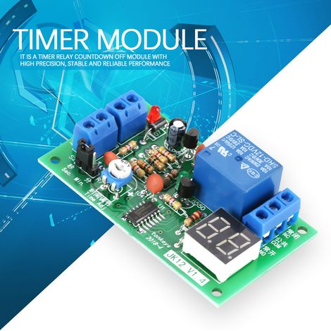 Module relais à microcontrôleur JK12-A-12V avec affichage dynamique à LED numérique réglable et déclenchable en 12 V CC, et compte à rebours (1/5)