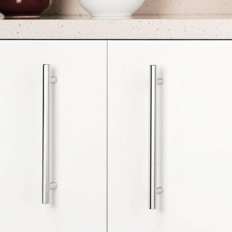 Möbelgriff, Türgriff, Schrankgriff, Küchengriff, 160 mm Lochabstand, silberfarben, Edelstahl, 2 Stück (1/3)