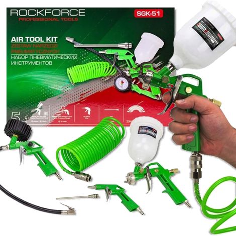 ROCKFORCE 5-in-1 Druckluftwerkzeugsatz für Kompressor, 5-teilig