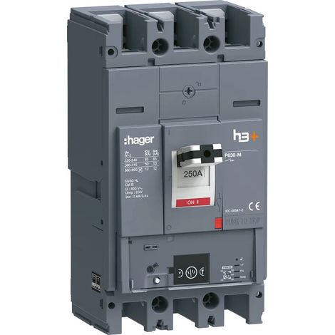 Disjoncteur h3+ P630 Energy 3x250A 50kA - HAGER HMW250NR