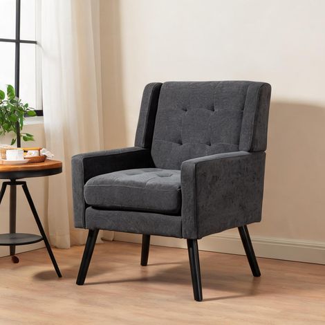 Fauteuil coloris gris foncé en upholstered 68 x 76 x 88 cm (1/5)