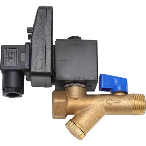 Électrovanne de purge DN15 G1/2 16bar Laiton Silencieux Purgeur Automatique pour Compresseur d'Air AC110V (1/5)