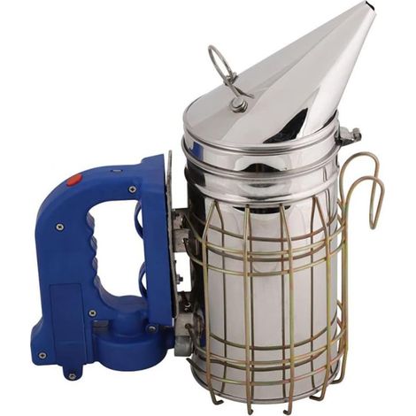 Wiederaufladbarer elektrischer Räucherofen Bee Hive mit Hitzeschild, elektrisches Imkerwerkzeug aus Edelstahl (Batterie nicht enthalten)