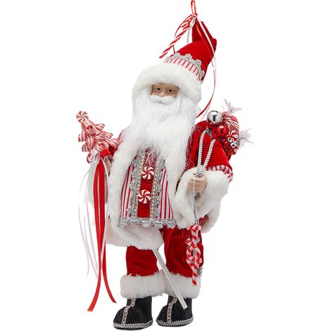 Statuetta Babbo Natale con Sacco, decorazione natalizia da 50 cm
