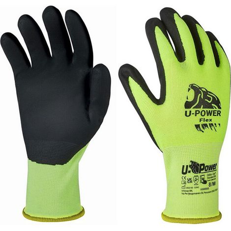 Paire de gants de travail t8 - protection haute visibilitÉ enduit nitrile (1/5)