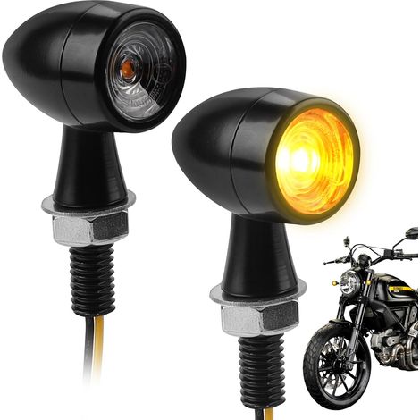 2er-Pack LED-Motorradblinker, Metall, 12 V Gleichstrom – Mini-Universal-Blinker hinten, IP65 wasserdicht, M8, für Mopeds (1/5)