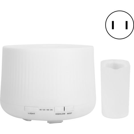 Mini-humidificateur 500ml avec 7 lumières LED silencieuses, diffuseur d'arômes, prise US 100-240V