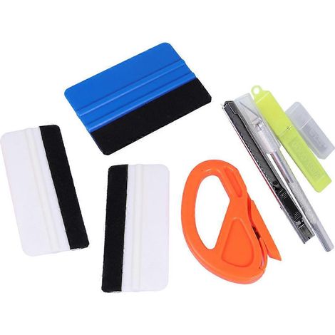 Ensemble de 7 outils professionnels en fibre de carbone comprenant une raclette magnétique pour la pose de films adhésifs et de vinyle, idéale pour les vitres de voiture.-M (1/3)
