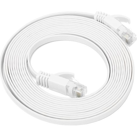 Câble réseau Ethernet CAT6 Gigabit 8 conducteurs paire torsadée cordon plat fil cuivre 3 mètres (1/5)