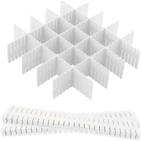 Set mit 16 verstellbaren Schubladeneinsätzen, verstellbare Schubladeneinsätze, für Unterwäsche, Socken, Kosmetik, Schlafzimmer, Büro (32 x 7 cm)