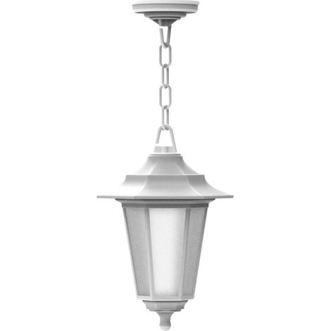 Lampada da Parete per Esterno a Sospensione Resistente in PC+PP con Portalampada E27 bianca
