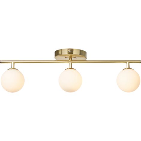 Litecraft Eloise Spotlight Straight Bar Bathroom Ceiling 3 Light - Satin Brass (1/5)
