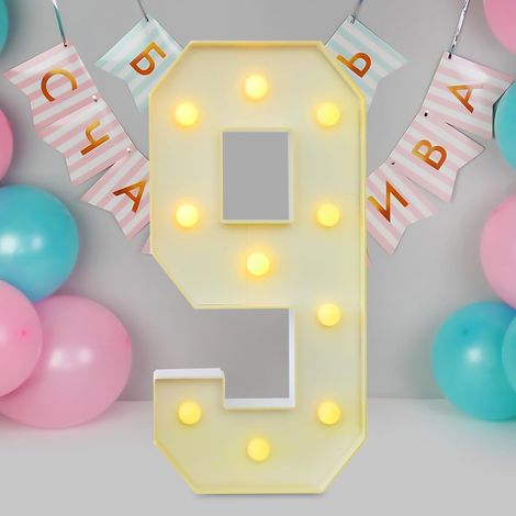 100cm mosaïque stéréoscopique numérique lumineux ktboard, Luminaires décoratifs lumineux, décoration de bar de mariage pour fête d'anniversaire (numéro 9) (1/5)