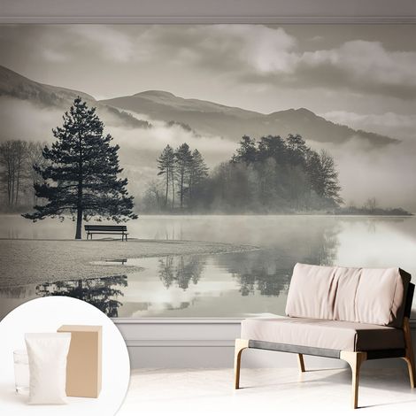 Papier peint intissé pour salon chambre à coucher peint imprimé pour mur - Colle incluse gratuite Paysage romantique 312x219 cm (1/5)