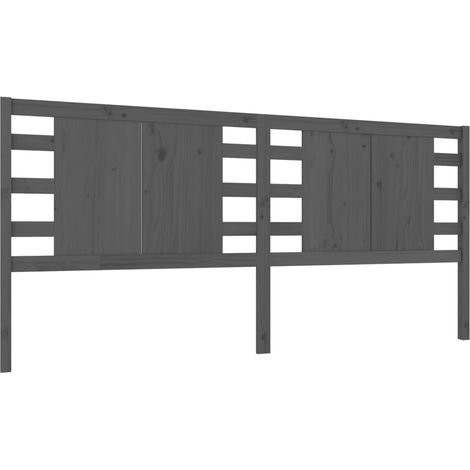 Testiera per dormire accessorio per camera da letto 206 x 4 x 100 cm legno di pino grigio TDL0203319