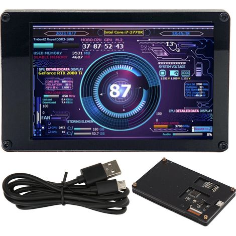 Écran de surveillance PC 3,5 pouces IPS USB - Affichage température CPU et RAM pour ordinateur