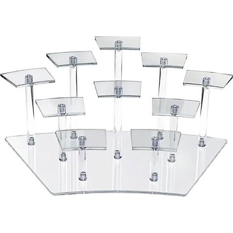 Soporte de exhibición de acrílico para figuritas, organizador de mesa de acrílico transparente, artesanías y joyas (versión transparente) (1/5)