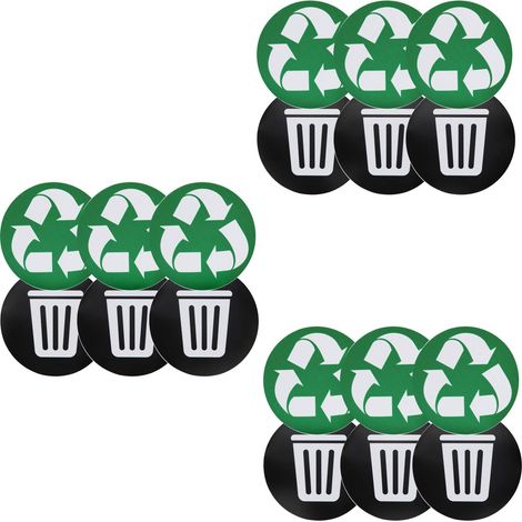 Autocollant poubelle, 18 pièces recycler autocollant poubelle étiquette étanche réutilisable moderne stockage des déchets Logo pour organiser coordonner les déchets de recyclage. (1/5)