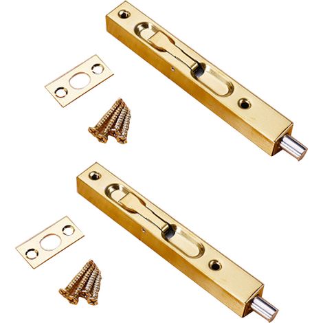 Lot de 2 verrous encastrés pour portes - Serrures de sécurité invisibles pour portes composites, portes en bois, portes doubles, etc. (1/5)