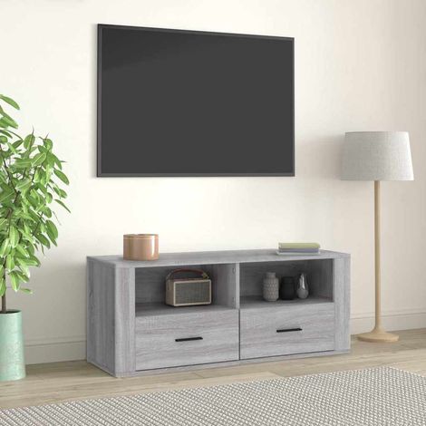 vidaXL TV Cabinet Grey Sonoma 100x35x40 cm Engineered Wood (1/5)