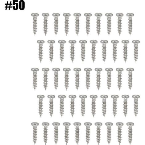 50 verchromte Befestigungsschrauben, kompatibel mit Gitarrenmechaniken, versilberte Einstellschrauben, hochfeste und langlebige Ersatzteile