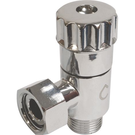 Robinet d'arrêt équerre anticalcaire pour WC - 3/8" - Laiton chromé (1/3)