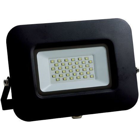 LED Projecteur Lampe avec Epistar Leds 30W Noir 6000K IP65 Extra Plat