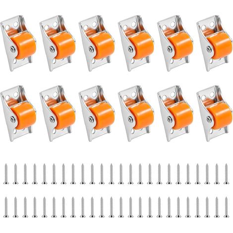 12 Pcs Roulettes pour Meubles Lourd, Mini Roulettes Pivotantes pour Meubles, Petites Roulette en Caoutchouc pour Petits Appareils électroménagers, Bagages, Tiroirs, Chariots, avec 48 Vis (1/5)