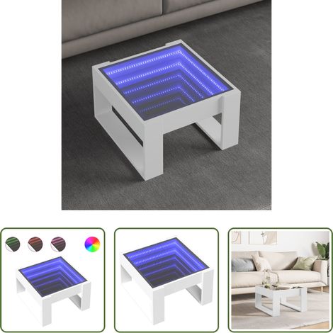 LED Beleuchtung -  Couchtisch mit Infinity-LED Weiß 50x53x30 cm (1/5)