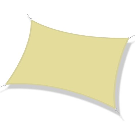 Voile d'ombrage rectangulaire 4x6m anti-UV extérieur toile sable