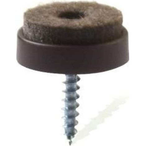 MASIDEF - 8 PEZZI - SCIVOLI IN FELTRO TONDI CON VITE Ø20MM - COLORE MARRONE