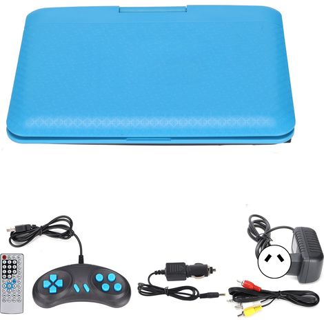 Tragbarer 6,8-Zoll-HD-DVD-Player für Kinder – Multifunktionaler Auto-TV für Reisen und Outdoor-Aktivitäten – 110–240-V-Netzteil (blauer AU-Stecker)