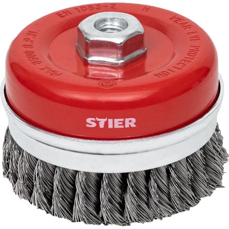 Brosse boisseau STIER STIER Ø 100 mm, M14, 0,5 mm, torsadée, acier (1/5)