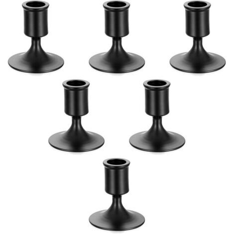 Set di 6 piccoli candelabri decorativi in metallo per Halloween, ideali per matrimoni, candele a colonna, decorazioni natalizie per la casa, calendario dell'Avvento e centrotavola moderni.