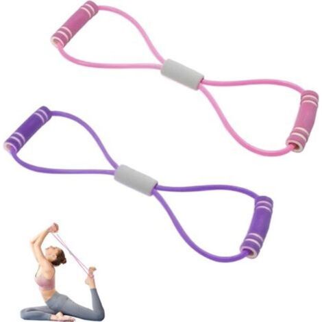 Bandas de resistencia en forma de ocho, bandas de resistencia con asas, extensión de pecho, cordón de tracción para yoga, gimnasia, estiramiento y fortalecimiento de brazos y hombros. (1/5)