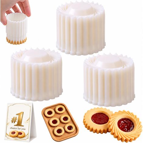 Molde de repostería creativo de doble cara: prensa para galletas de ABS antiadherente para hornear, fondant: moldeador de masa de doble cara con centro hundido, herramienta de cocina ligera y resisten (1/5)