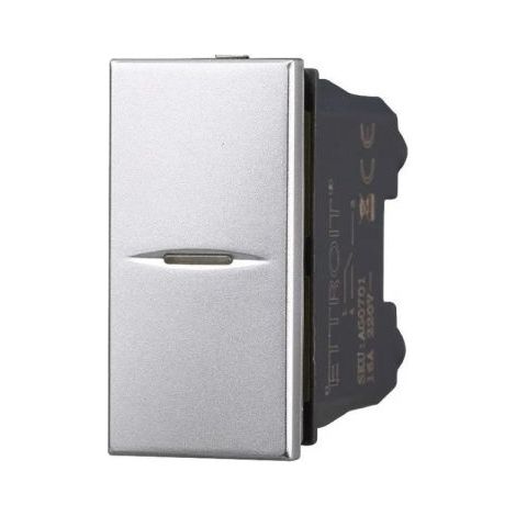 Ettroit Deviatore Assiale 1P 16A Unipolare Colore Grigio Compatibile Con Bticino Axolute - AG0701