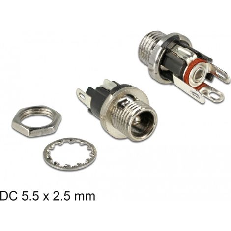 Delock 89911 Niedervolt-Steckverbinder Buchse, Einbau 5.5 mm 2.5 mm 1 St.
