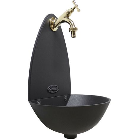 Fontaine murale Palma en fonte laiton couleur  pour jardin potager au choix : poli