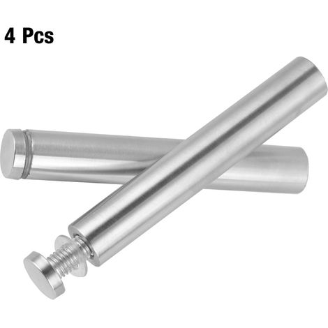 Lot de 4 potelets en acier inoxydable creux pour fixation de panneaux publicitaires, vis d'écartement pour verre (19150mm) (1/4)