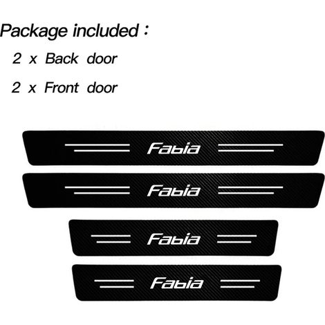 (4 pièces) Seuil de porte latéral autocollant en fibre de carbone anti-rayures et imperméable pour Skoda Fabia (1/3)