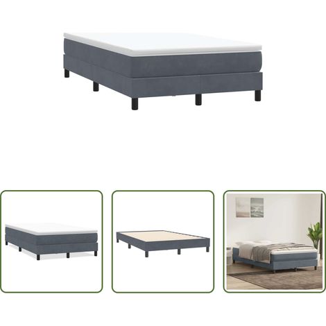 Samt -  Boxspringbett ohne Matratze Dunkelgrau 120x210 cm Samt (1/5)