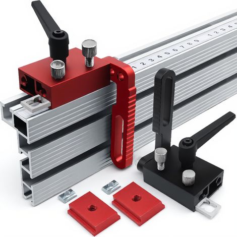 Butée Rabattable de Clôture pour Rail en T, Butée de Limite Réglable en Alliage D'aluminium, Accessoire de Type 75 pour Scie à Table et Scie à Onglet pour le Travail du Bois (1/5)